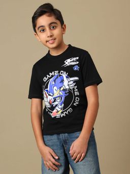 Kidsville - Official Sonic Speed Boys Graphic Printed Regular Fit T-Shirt