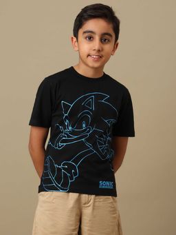 Kidsville - Official Sonic Speed Boys Graphic Printed Regular Fit T-Shirt