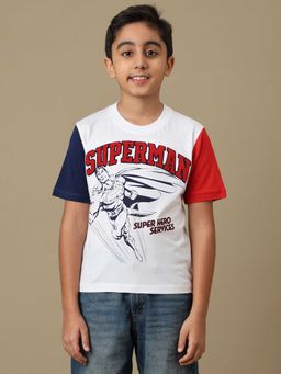 Kidsville - Official Superman Boys Towel Embroidery Printed Regular Fit T-Shirt