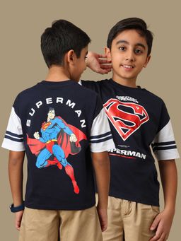 Kidsville - Official Superman Greatest Defender Boys Graphic Oversized Fit T-Shirt