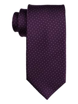 The Tie Hub - Purple Polka dot 100 Perc Silk Necktie