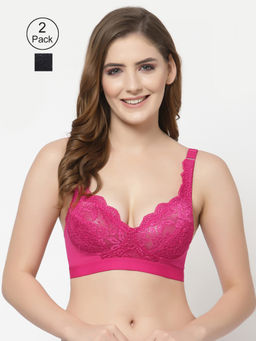 Floret - Women Full Coverage Non Padded Bra-Multi-Color (Pack of 2)