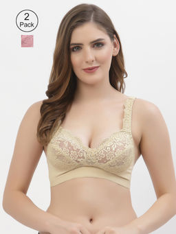Floret - Women Full Coverage Non Padded Bra-Multi-Color (Pack of 2)