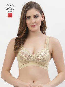 Floret - Women Full Coverage Non Padded Bra-Multi-Color (Pack of 2)