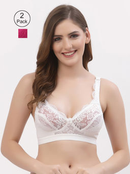 Floret - Women Full Coverage Non Padded Bra-Multi-Color (Pack of 2)
