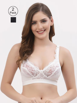 Floret - Women Full Coverage Non Padded Bra-Multi-Color (Pack of 2)