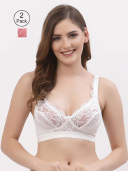 Floret - Women Full Coverage Non Padded Bra-Multi-Color (Pack of 2)