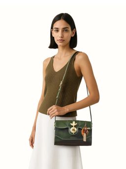 Hidesign - Genuine Leather Women's Sling Bag With Detachable Strap - Olive