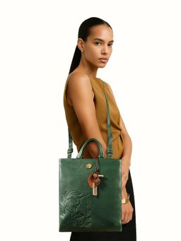 Hidesign - Genuine Leather Women's Crossbody Bag - Forest Green