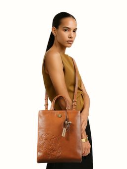 Hidesign - Genuine Leather Women's Crossbody Bag - Tangerine