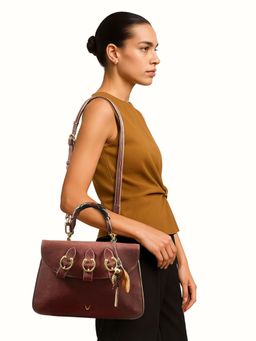 Hidesign - Genuine Leather Women's Sling Bag With Detachable Strap - Marsala