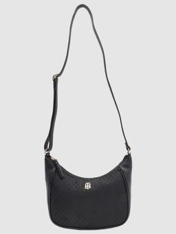 Tommy Hilfiger - Self-Design Black Polyester Sling Bag