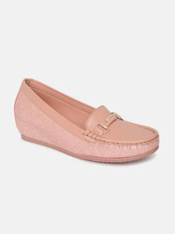 Marc Loire - Women Pink Textured Casual Loafers