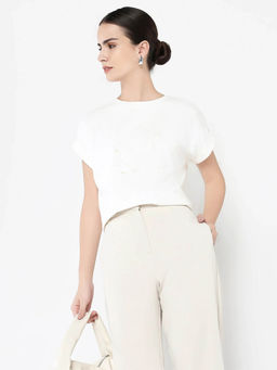 RAREISM - Women Rosi Primary Off White Relaxed T-Shirt