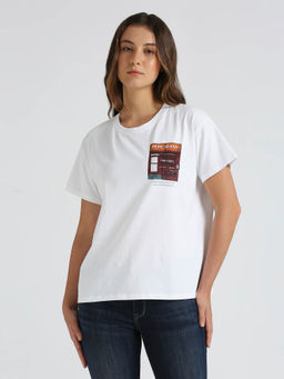 Pepe Jeans - White Graphic Print Short Sleeve T-Shirt