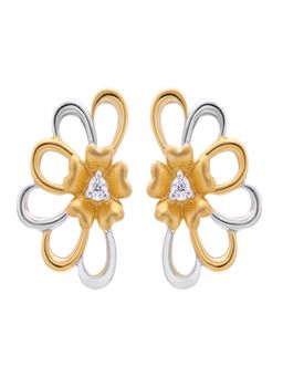 WHP Jewellers - Dual Colored 18K Gold & Diamond Combination Earring