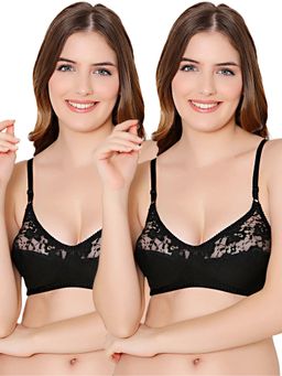 Bodycare - Polycotton Black Color Bra 1535BB (Pack of 2)