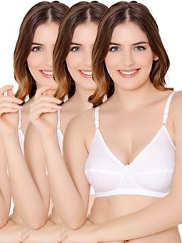 Bodycare - Polycotton White Color Bra 1570WWW (Pack of 3)