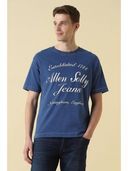 Allen Solly - Men Blue Cotton Oversized Fit T-Shirt