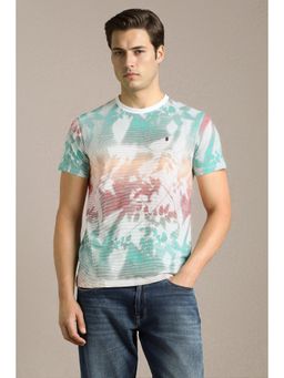 Louis Philippe - Men White Cotton Slim Fit T-Shirt