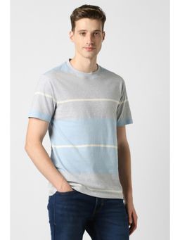 Peter England - Men Grey Cotton Regular Fit T-Shirt
