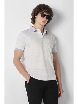 Van Heusen - Men White Cotton Regular Fit Polo T-Shirt
