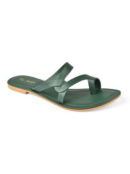 Ek_agga - Solid Green One Toe Flats