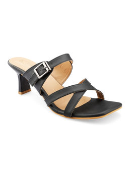 Ek_agga - Solid Black Heel Sandals