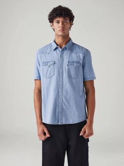 Levi's - Men Blue Solid Slim Fit Denim Shirt