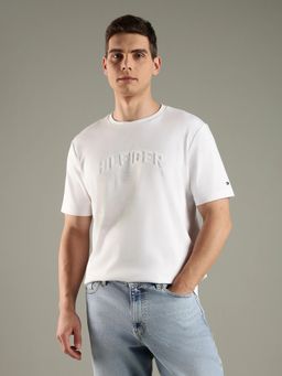 Tommy Hilfiger - Men White Logo Regular Fit Cotton T-shirt