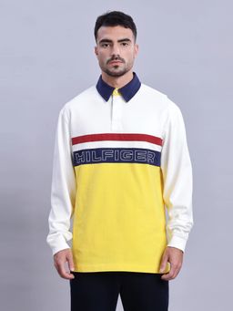Tommy Hilfiger - Men Multi-Color Colorblock Relaxed Fit Cotton Polo T-shirt