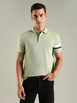 Tommy Hilfiger - Men Mint Green Regular Fit Cotton Polo T-shirt