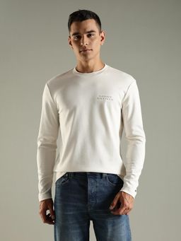 Tommy Hilfiger - Men Off White Solid Regular Fit Cotton T-shirt