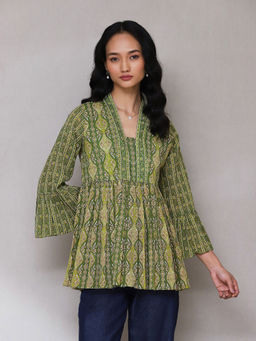 Aarke Ritu Kumar - Green Printed Kurti