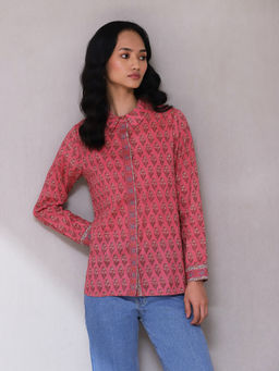 Aarke Ritu Kumar - Pink Floral Print Shirt
