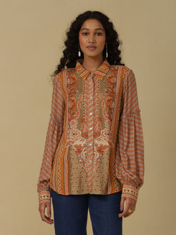 Aarke Ritu Kumar - Yellow Floral Print Shirt