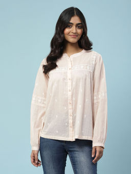 Aarke Ritu Kumar - Blush Pink Embroidered Top with Camisole (Set of 2)