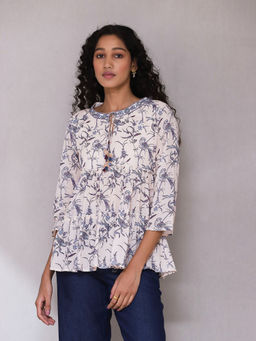 Aarke Ritu Kumar - Ecru Printed Top