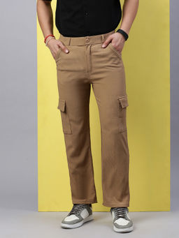 Voxati - Men Corduroy Six Pocket Trouser Style Cargos Beige