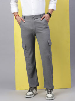 Voxati - Men Corduroy Six Pocket Trouser Style Cargos Grey