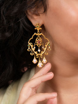 Shaya by CaratLane - Bridechilla Chandelier Earrings in Gold Plated 925 Silver