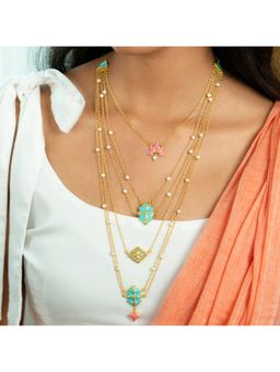 Shaya by CaratLane - Baari Barsi Necklace in Gold Plated Brass