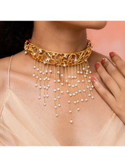 Shaya by CaratLane - 925 Silver Shaya by CaratLane Dilliwali Girlfriend Choker in Gold Plated