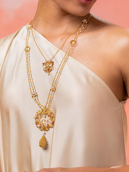 Shaya by CaratLane - 925 Silver Shaya by CaratLane OTT Bestie Layered Necklace in Gold Plated