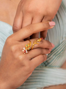 Shaya by CaratLane - Matchmaking Maasi Ring in Gold Plated 925 Silver