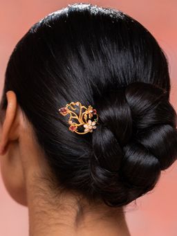 Shaya by CaratLane - Nakhrewali Aunty Juda Pin in Gold Plated 925 Silver