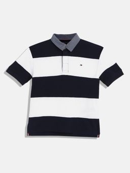 Tommy Hilfiger - Boys Striped Relaxed Fit Cotton Polo T-Shirt