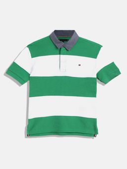 Tommy Hilfiger - Boys Striped Relaxed Fit Cotton Polo T-Shirt