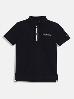 Tommy Hilfiger - Boys Solid Regular Fit Cotton Polo T-Shirt