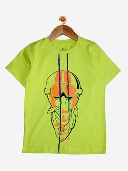 KiddoPanti - Boys Rider Half Sleeve T-shirt - Green